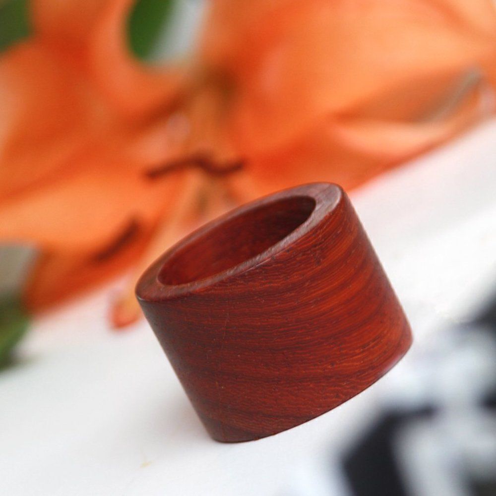 Wood Scarf Ring Gift Ring R008 Gift for her - Picture 4 of 11